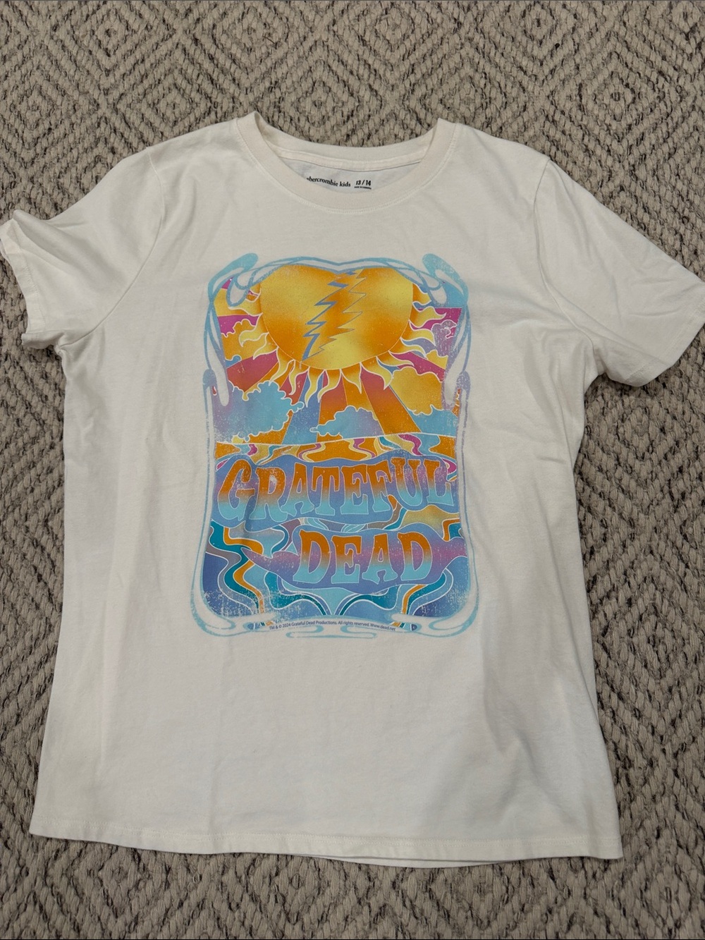 abercrombie kids White Grateful Dead Graphic Tee